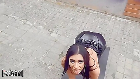 Busty brunette is ready to take your dick in the woods