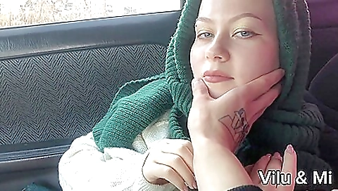Catch Girl Masturbating In Car And Help Her To Cum