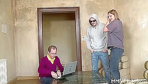 Blonde fucked the man and then took a dick in the face