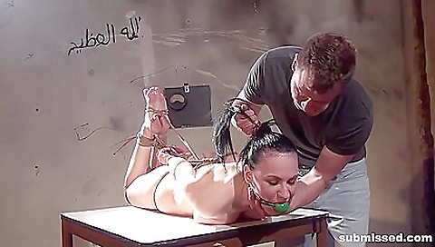 Tattooed brunette is having her first sex with a guy