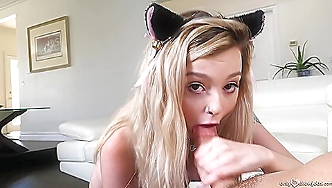 Lexi is in her pink lingerie and she is wearing a costume