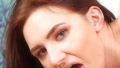 Horny brunette in sexy black lingerie rides his dick