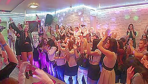 Horny group sex scene with busty brunette and blonde