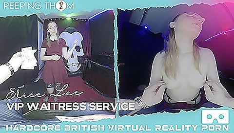 Horny brunette in VR porn video fingered in lingerie