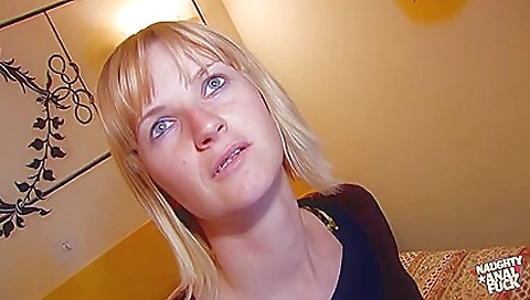 Blonde with small tits fucks her lover's dick in the anal