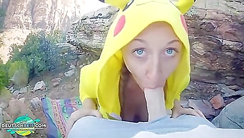 Amateur with huge natural tits is getting fucked outdoors