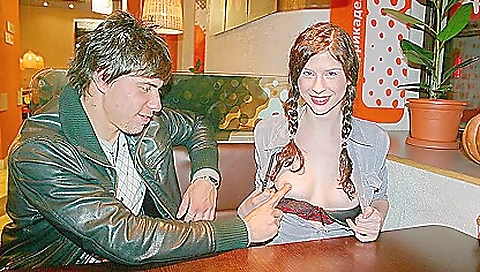 Hot brunette babe riding two dudes in a threesome video