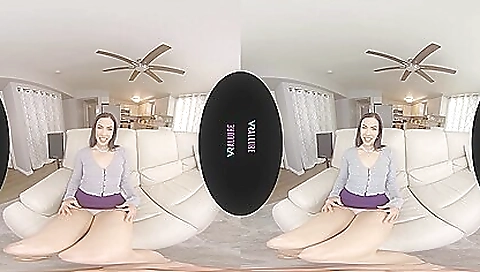 Hot brunette is using a magic wand and she is getting horny