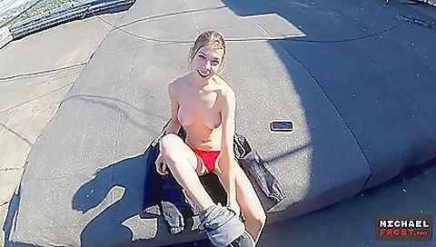 Public Tit Flashing - Full Eye Contact Blowjob And Cum Walk On Tits