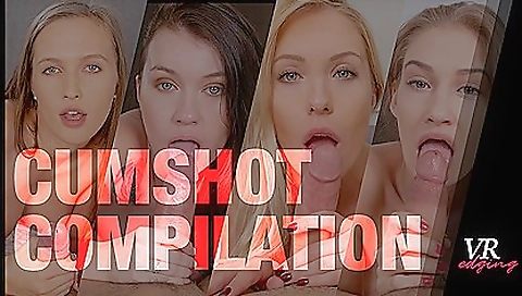 Compilation of cumshots filmed in the style of vr porn