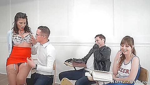 sexy teacher shows her new sexy lingerie and boots