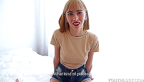 Stunning brunette blonde teen 18+ casting in porn video