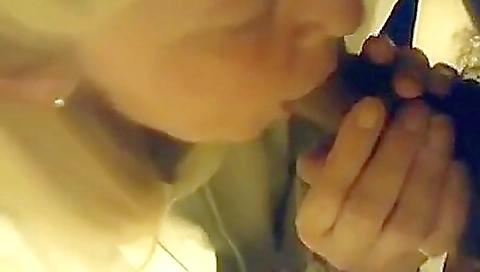 Blonde milf gets fucked in a deep throat pov scene